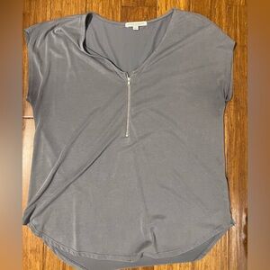 Green Envelope Slate Zip-Front Tee